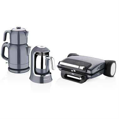 Korkmaz Full+Full Mutfak Paketi – Cosmica Elektro Set + 14 Parça Hiper Set + Linea Tencere Seti + Yemek Takımı + Kahvaltı Takımı + Çatal Kaşık Seti