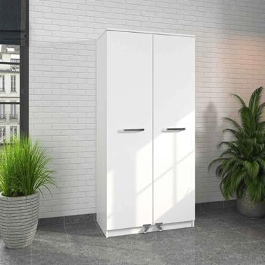 KD07-B Kiler 2 Kapılı 3 Çekmeceli Dolap Gövde Beyaz / Kapaklar Beyaz(1830*862*469)