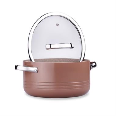 Korkmaz A2619-6 Linea 7 Parça Yanmaz Yapışmaz Tencere Seti Mocha