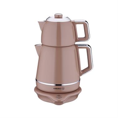 Korkmaz A332-06 Demiks Elektrikli Çaydanlık 20 Bardak Mocha Krom
