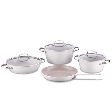 Korkmaz A3867 Nea Sera 7 Parça Seramik Tencere Seti Vanilya