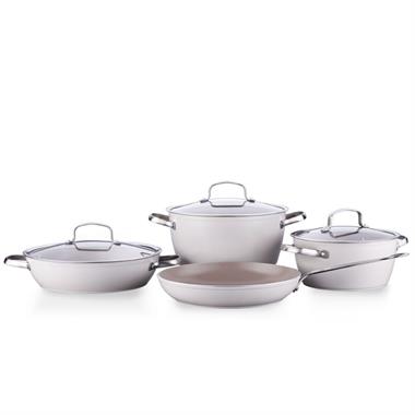 Korkmaz A3867 Nea Sera 7 Parça Seramik Tencere Seti Vanilya