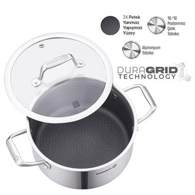 Korkmaz A3870 Altima 16x8 cm Paslanmaz Çelik Tencere 1.6 Litre İndüksiyon Uyumlu
