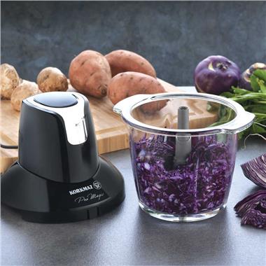 Korkmaz A460 Pro Magic 4 Bıçaklı Doğrayıcı Siyah/Krom