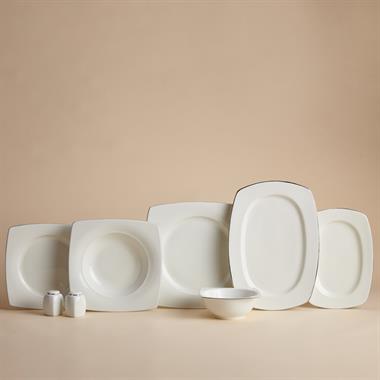 Korkmaz A8086 Zena Collection Platin 28 Parça Yemek Takımı