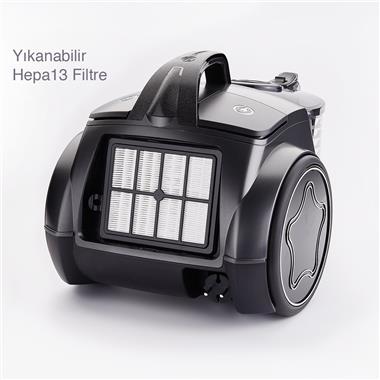 Korkmaz A902-01 Cosmos Premium Elektrik Süpürgesi Antrasit/Siyah