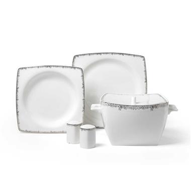 Korkmaz A8424 Bone Sel. 60 Parça Kare Yemek Takımı