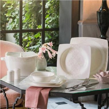 Korkmaz Bone Selection 60  Parça Kare Yemek Takımı