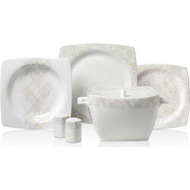 Korkmaz Bone Selection 60  Parça Kare Yemek Takımı
