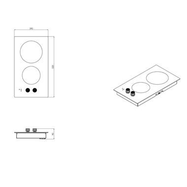 Luxell V3-02P 2 Gözlü Vitroseramik Elektrikli Set Üstü Ocak Siyah