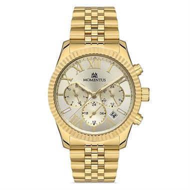 Momentus CW128G-08SG Altın Renk Çelik Kordon Kadın Kol Saati