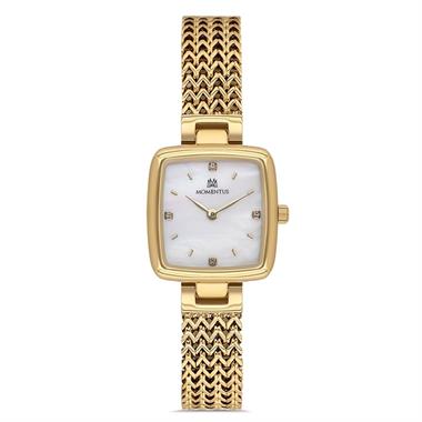 Momentus MM.SS397G-09SG Swarovski Taşlı Gold Hasır Kordon Kadın Kol Saati