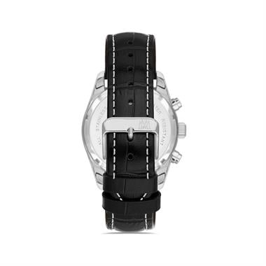 Casual Collection CC306S-04BS Erkek Kol Saati Siyah Deri Kayış Kronograf 43 mm