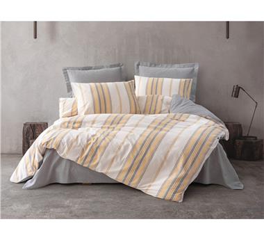 Natureforce İpliği Boyalı Çift Kişilik Nevresim Takımı Tribus Sarı