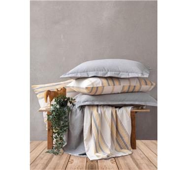 Natureforce İpliği Boyalı Çift Kişilik Nevresim Takımı Tribus Sarı