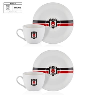Neva N3427 Beşiktaş Çizgili 2li Çay Fincan Takımı