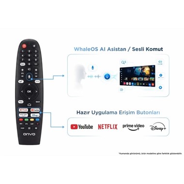 ONVO 43VQ80F2FA 43 İnç 109 Ekran Full HD QLED Smart TV WhaleOS