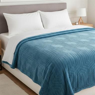 Özdilek Prestige Cin Mavi Tek Kişilik Pamuklu Battaniye (Kutulu)