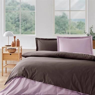 Özdilek Colourist Ranforce Çift Kişilik Nevresim Takımı 200x220 cm Vizon Mürdüm