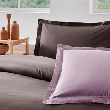 Özdilek Colourist Ranforce Çift Kişilik Nevresim Takımı 200x220 cm Vizon Mürdüm