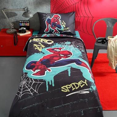 Özdilek Disney Spiderman Street Tek Kişilik Ranforce %100 Pamuk Nevresim Takımı 160x220 Gri