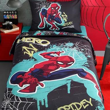 Özdilek Disney Spiderman Street Tek Kişilik Ranforce %100 Pamuk Nevresim Takımı 160x220 Gri