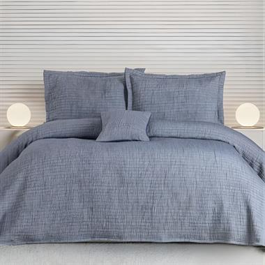 Özdilek Essence Indigo Çift Kişilik Yatak Örtüsü 240x250 cm + Kırlent & Yastık