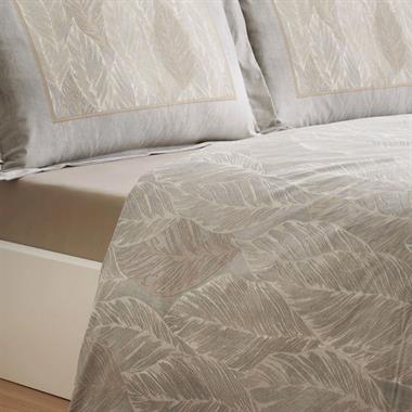 Özdilek Folha De Ouro Çift Kişilik Pamuk Nevresim Takımı Bej