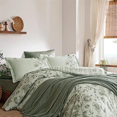 Özdilek Fresque Çift Kişilik Pamuk Pikelı Nevresim Takımı 200x220 Yeşil