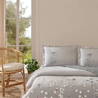 Özdilek Lunaria Tek Kişilik %100 Pamuk Nevresim Takımı 160x220 cm Gri