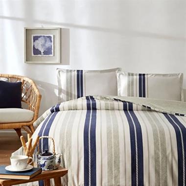 Özdilek Marine Line Ranforce Tek Kişilik Nevresim Takımı 160x220 cm Bej