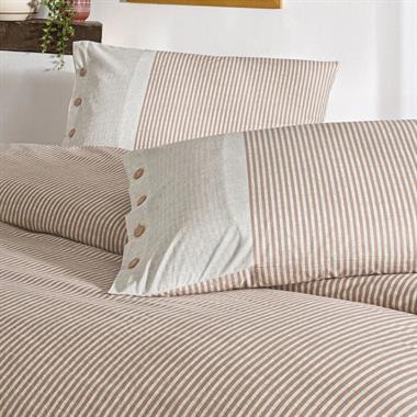 Özdilek Natural Line Çift Kişilik %100 Pamuk Ranforce Nevresim Takımı Somon