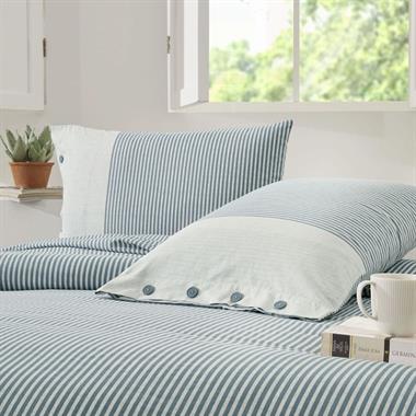 Özdilek Natural Line Çift Kişilik %100 Pamuk Nevresim Takımı 200x220 cm Mavi