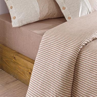 Özdilek Natural Line Çift Kişilik %100 Pamuk Ranforce Nevresim Takımı Somon