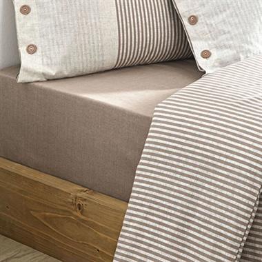 Özdilek Natural Line Tek Kişilik %100 Pamuk Nevresim Takımı 160x220 cm Bej (3lü)