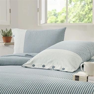 Özdilek Natural Line Tek Kişilik %100 Pamuk Nevresim Takımı 160x220 cm Mavi