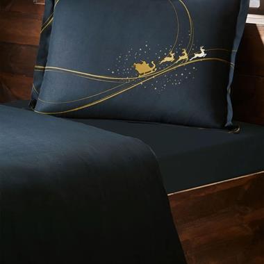 Özdilek Night Twinkle Lacivert Ranforce Pamuk Lastikli Çarşaf 160x220 Tek Kişilik