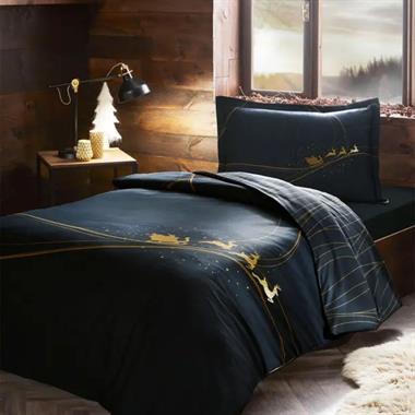 Özdilek Night Twinkle Lacivert Ranforce Pamuk Lastikli Çarşaf 160x220 Tek Kişilik