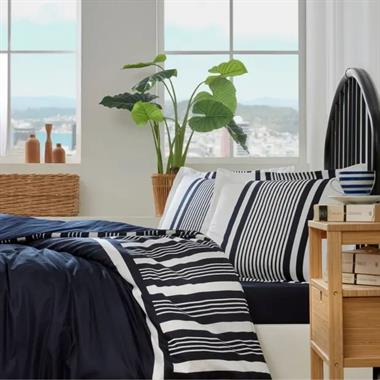 Özdilek Wonder Lacivert Tek Kişilik Pamuklu Nevresim Takımı Lastikli Çarşaflı 160x220