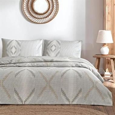 Özdilek Linea Etnica Tek Kişilik Pike Takımı %100 Pamuk Krem 160x230 cm