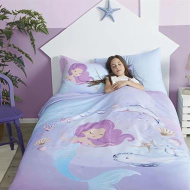 Özdilek Sereia Tek Kişilik Pamuklu Lastikli Çarşaflı Nevresim Takımı Mavi 120x200