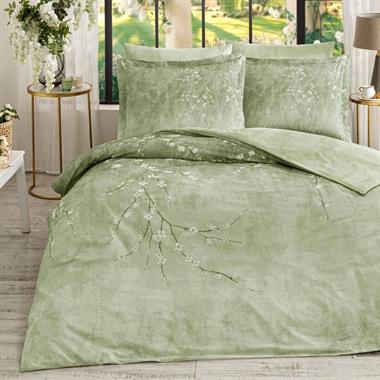Özdilek White Sakura Çift Kişilik Nevresim Takımı %100 Pamuk Yeşil