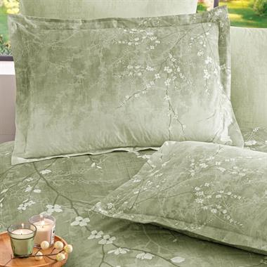 Özdilek White Sakura Çift Kişilik Nevresim Takımı %100 Pamuk Yeşil