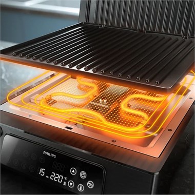 Philips 7000 Serisi HD6307/70 2200 W Dijital Temaslı Izgara ve Tost Makinesi