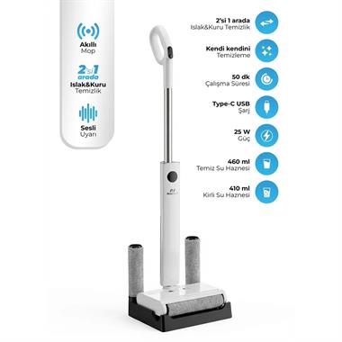 Pirantech M-210 Islak & Kuru Zemin Temizleyici Elektrikli Mop