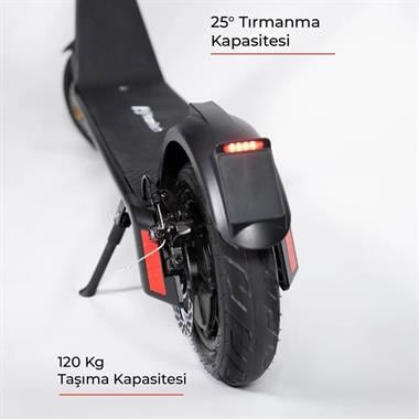 Pirantech X9 Elektrikli Scooter - Çıkartılabilir Bataryalı Max 850W Katlanabilir Scooter - Siyah