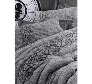 Plain Tek Kişilik Nevresim Takımı Sooty Gri