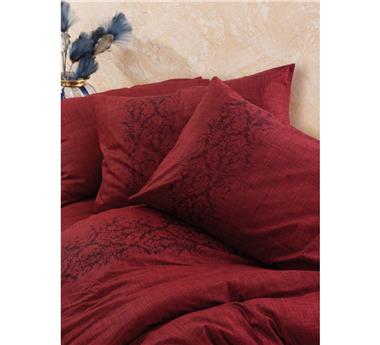 Plain Tek Kişilik Nevresim Takımı Sooty Bordo