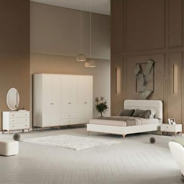 Polo 6 Kapılı Başlıklı Yatak Odası Takımı (Karyolasız)