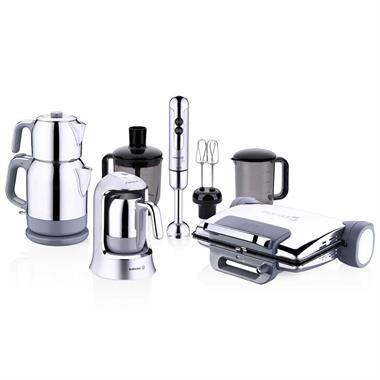 Pratik Ev Paketi – Korkmaz 14 Parça Inox Elektro Set + Philips XU2000/26 Robot Süpürge + Fakir Premium Chefry Çift Hazneli Fritöz